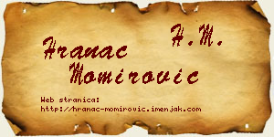 Hranac Momirović vizit kartica